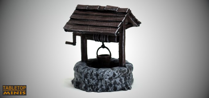 stone well water roof stl mesh dnd 3dprint mini miniature