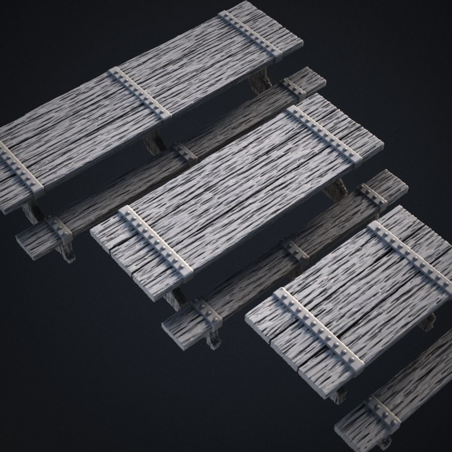  wooden dnd furniture table banquet feast desk bench dungeons dragons inn and dining stl mesh dnd 3dprint mini miniature