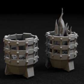 metal fire brazier light tourch stl mesh dnd 3dprint mini miniature