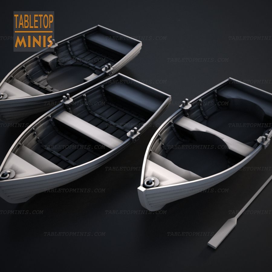  dnd water boat row dungeons dragons rowboat craft oar oars float stl mesh dnd 3dprint mini miniature
