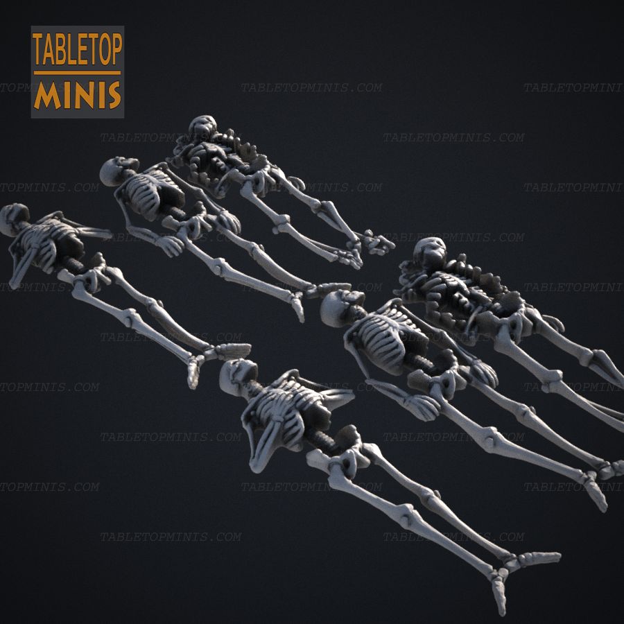  grave dead undead skeleton scatter corpse bones skeletons stl mesh dnd 3dprint mini miniature