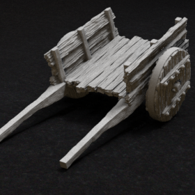 wood wooden old cart wagon carriage wheel farm rural transport wheelbarrow stl mesh dnd 3dprint mini miniature