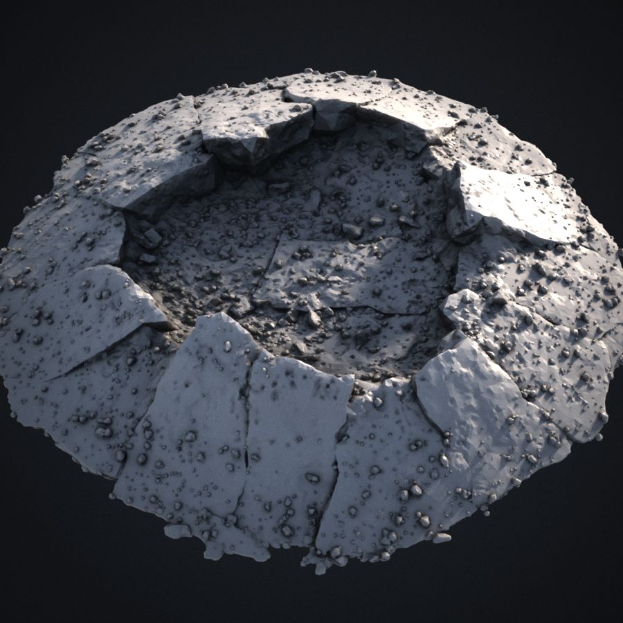  terrain scenery warhammer wargaming ruin cracks crater stl mesh dnd 3dprint mini miniature