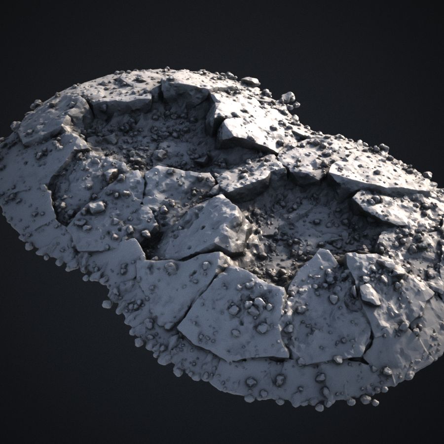  terrain scenery warhammer wargaming ruin cracks crater stl mesh dnd 3dprint mini miniature