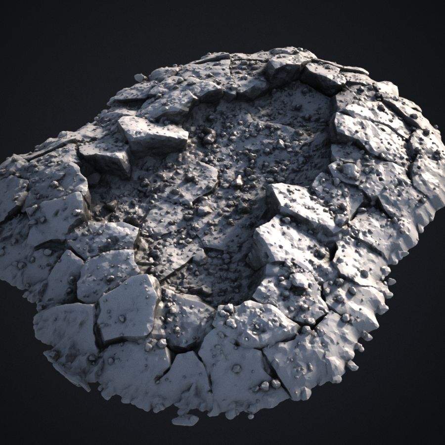  terrain scenery warhammer wargaming ruin cracks crater stl mesh dnd 3dprint mini miniature