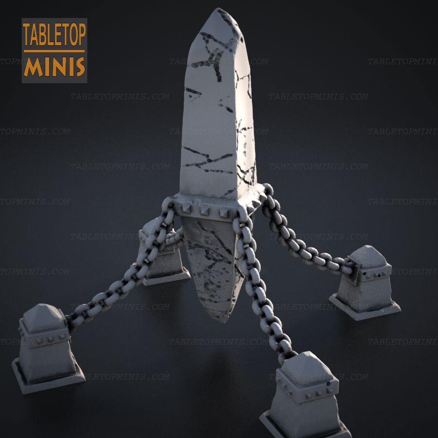  stone chain crystal gem pillar pilar chains summon summoning magic stl mesh dnd 3dprint mini miniature