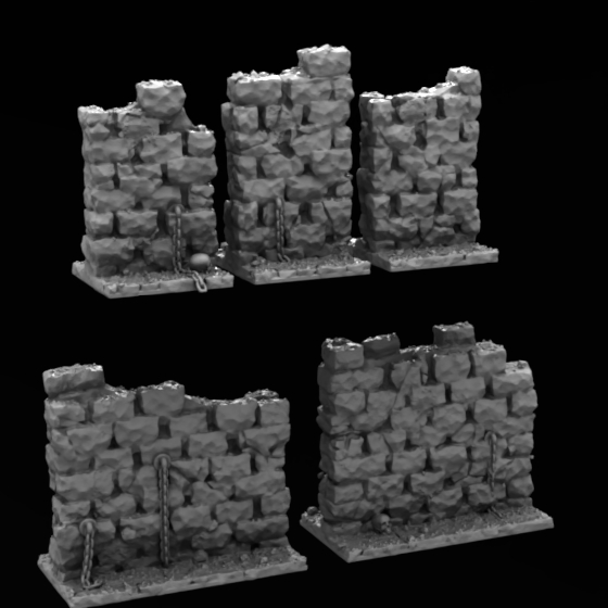 dnd terrain modular module fantasy wall walls rpg dungeons dragons tabletop Adventure herosquest campaign d&d heroquest 5e encounters monstrous bundle stl mesh dnd 3dprint mini miniature