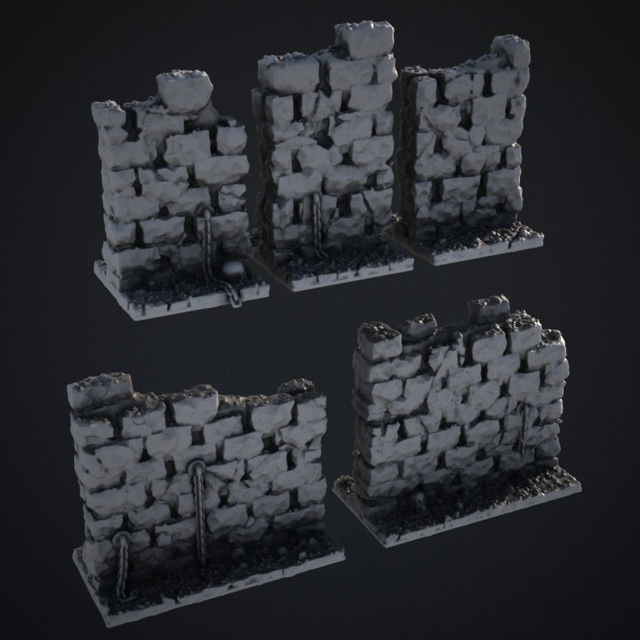 dnd terrain modular module fantasy wall walls rpg dungeons dragons tabletop Adventure herosquest campaign d&d heroquest 5e encounters monstrous bundle stl mesh dnd 3dprint mini miniature