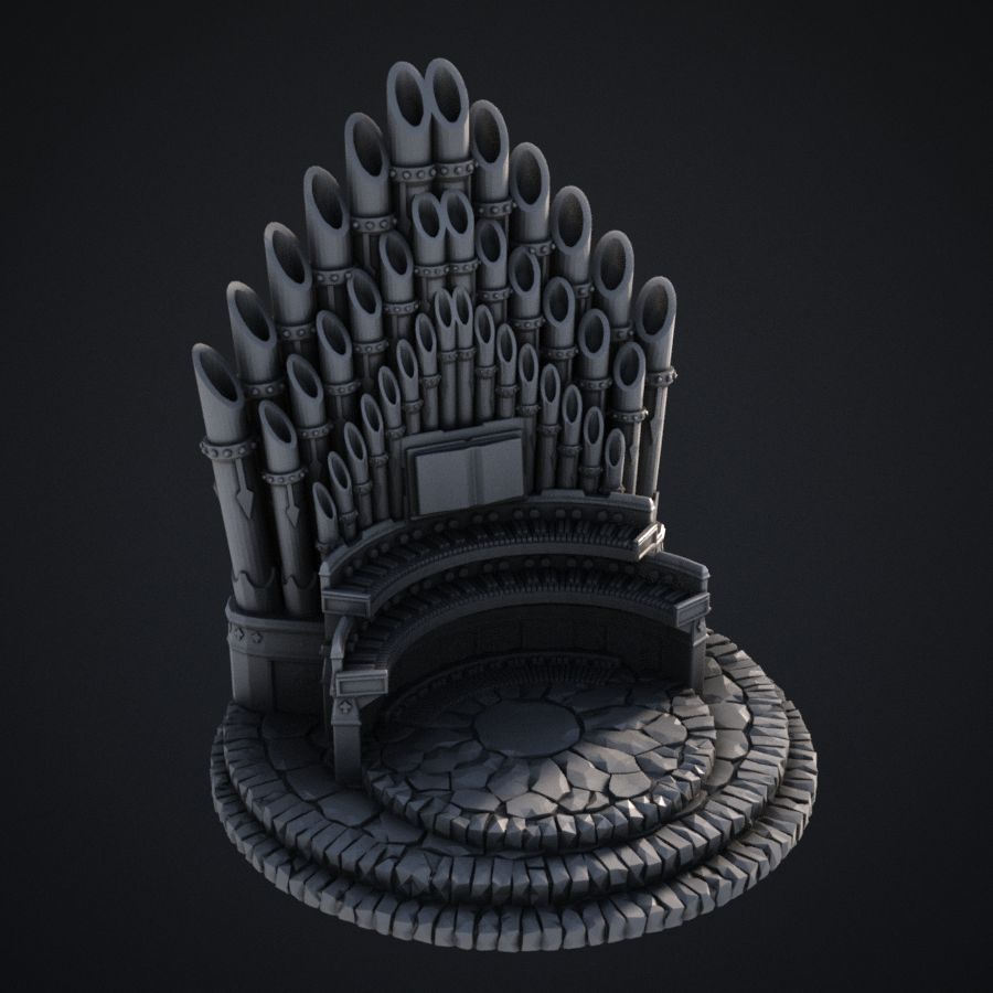  platform church cathedral piano keyboard pipe organ music keys stl mesh dnd 3dprint mini miniature