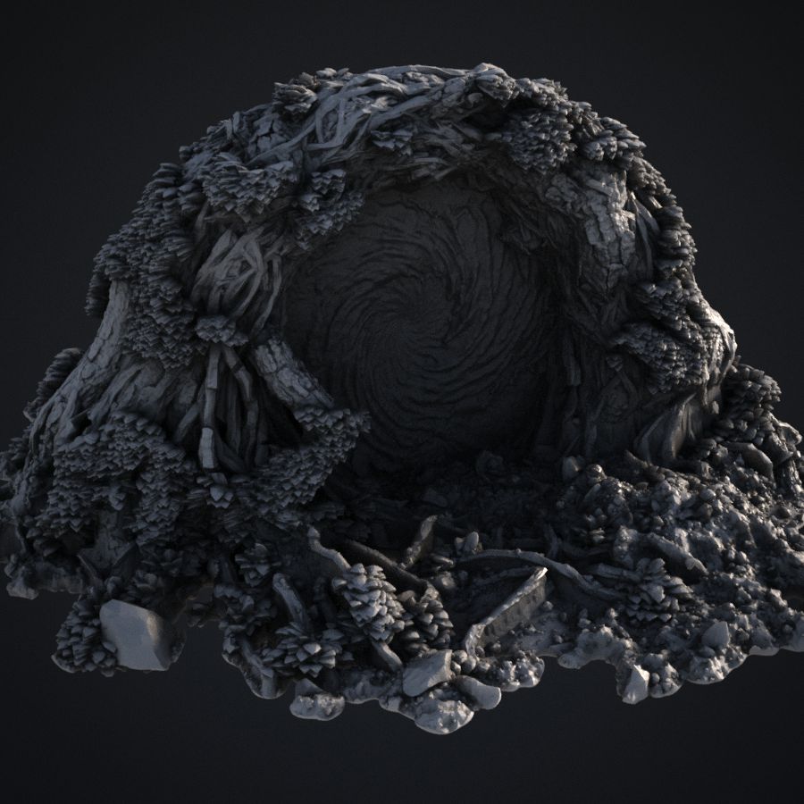  terrain fantasy scenery portal rpg decoration tabletop Sculpture Diorama gaming 3D printable magical forest tree trunk swirling enchanted woodland themed print fairy tale mystical stl mesh dnd 3dprint mini miniature