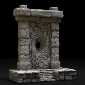 stone monument large portal whirlpool spiral fluid stl mesh dnd 3dprint mini miniature