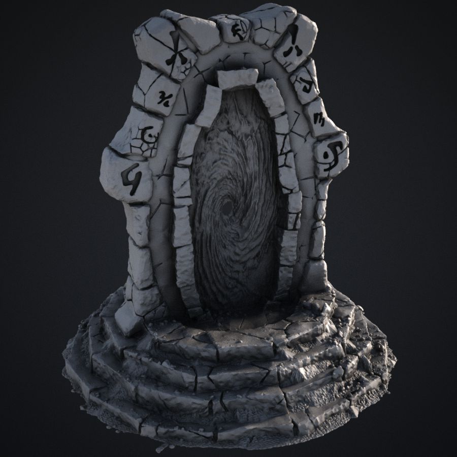  stone terrain steps scenery portal rpg dungeons dragons and druid gateway teleport mobile phone stl mesh dnd 3dprint mini miniature