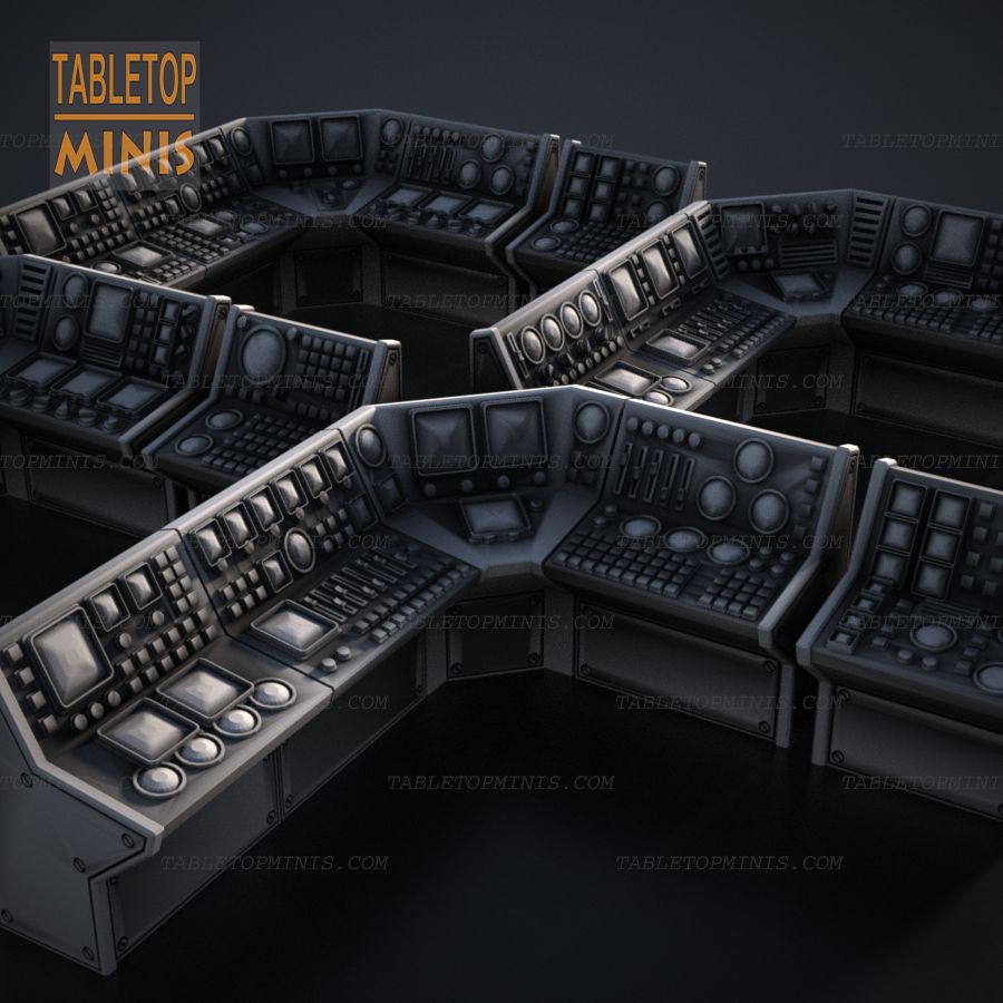  metal switch control panel scifi computer retro terminal instrument Vintage science fiction equipment electronic instruments dashboard stl mesh dnd 3dprint mini miniature
