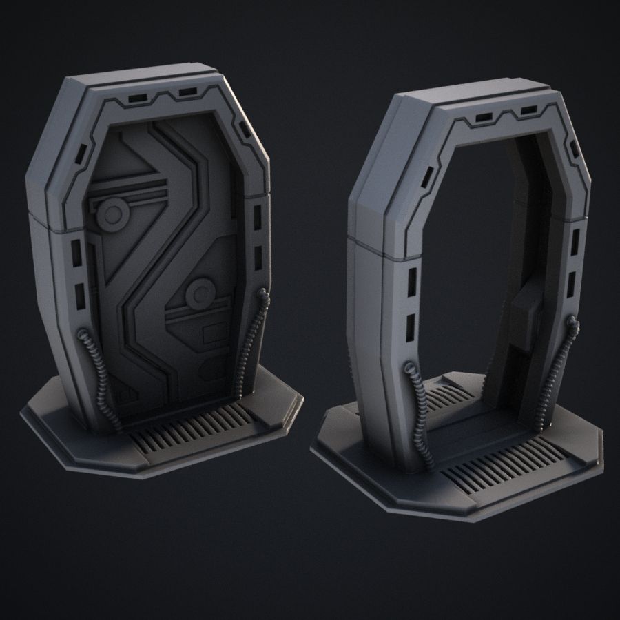  door blast space ship zombicide sci fi doors science alien aliens invader stl mesh dnd 3dprint mini miniature