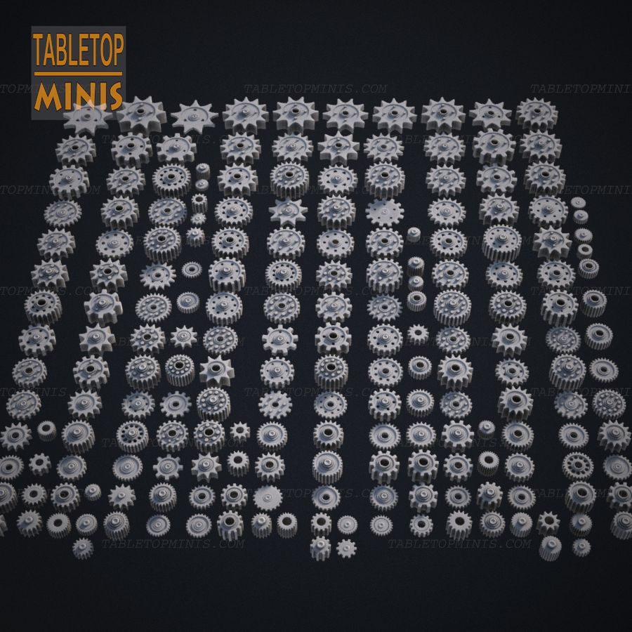 terrain sci fi scatter wargaming tabletop bits sprocket gear ork orc kitbash stl mesh dnd 3dprint mini miniature