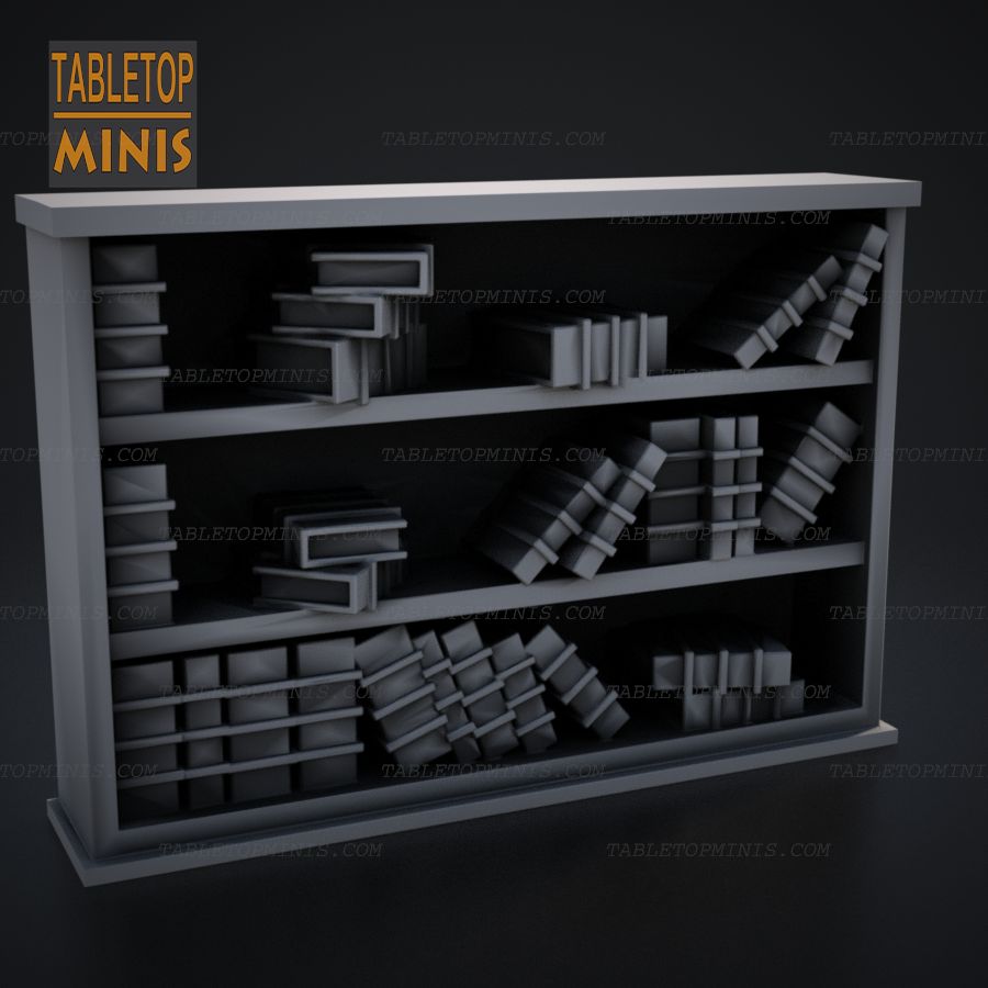 book shelf shelve tome furniture shelves stl mesh dnd 3dprint mini miniature