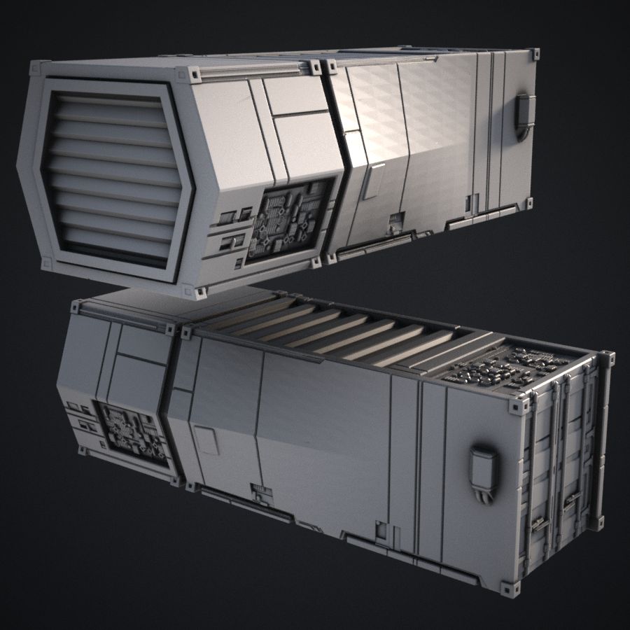  container terrain scenery warhammer warhammer40k 3D futuristic shipping model stl mesh dnd 3dprint mini miniature