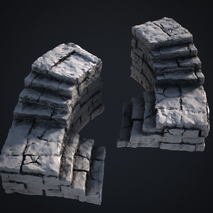  stone dungeon stairs openlock stair curved stl mesh dnd 3dprint mini miniature