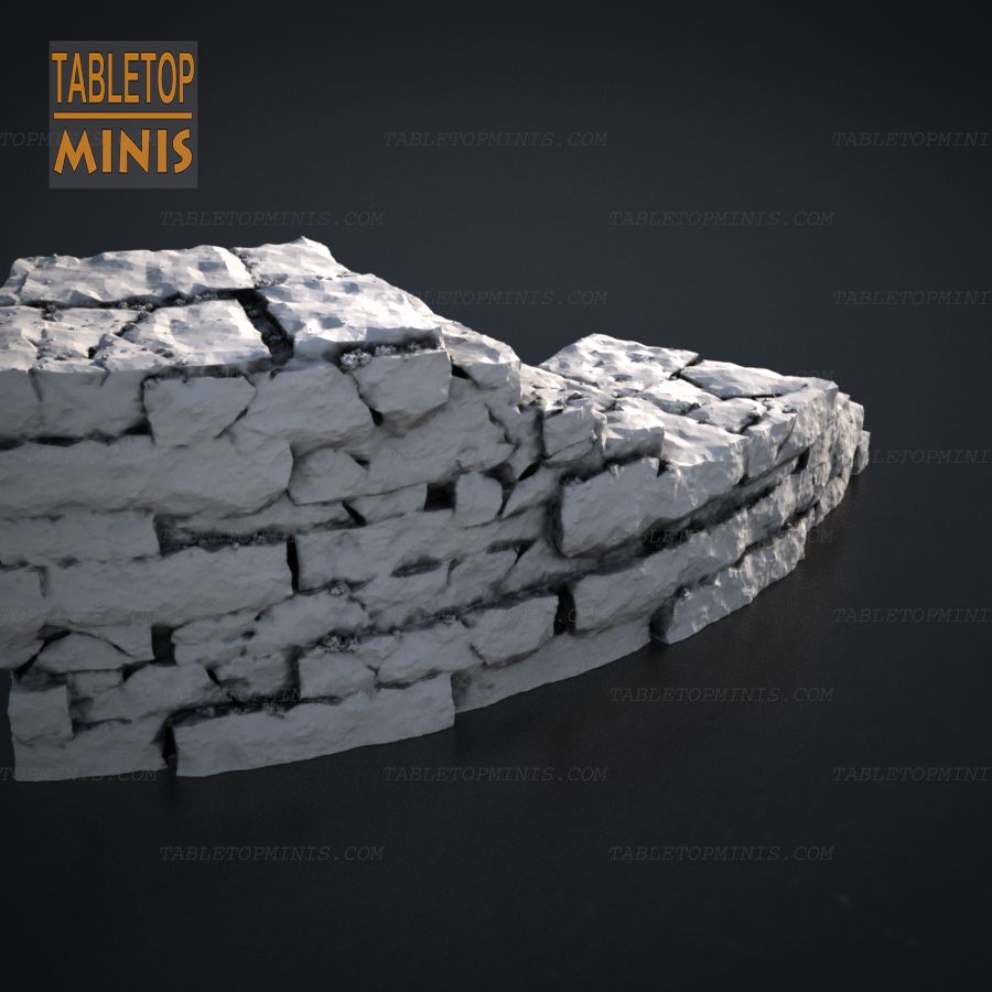  stone dungeon stairs stair curved stl mesh dnd 3dprint mini miniature