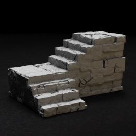 stone dungeon dnd stairs catacomb catacombs stair corner bend right brick stl mesh dnd 3dprint mini miniature