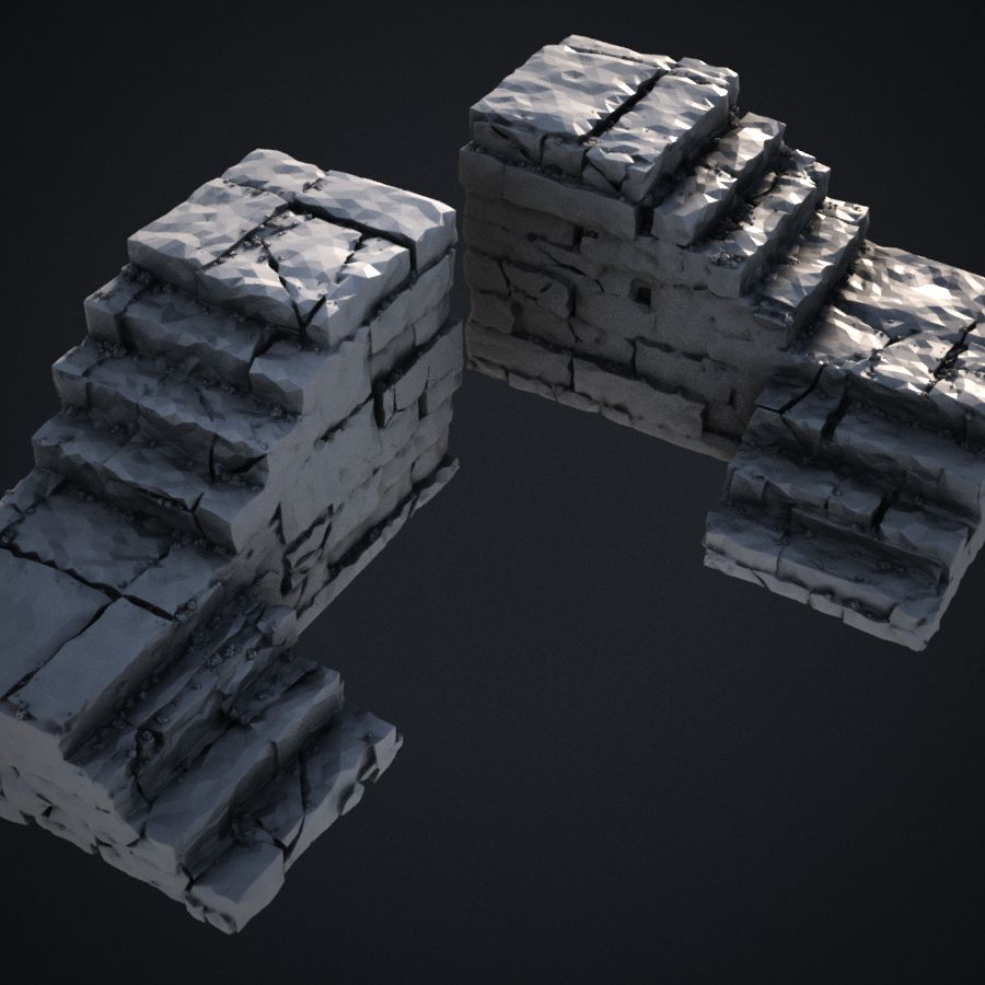  stone dungeon stairs catacomb catacombs step steps brick stl mesh dnd 3dprint mini miniature