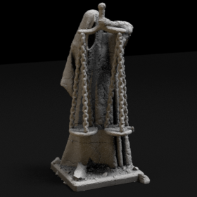 stone rock dnd hooded statue figure dungeons dragons scales sorcerer and stl mesh dnd 3dprint mini miniature