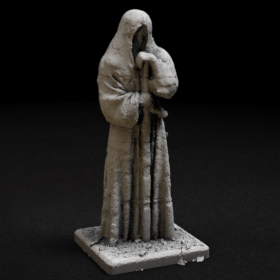 stone rock hood hooded statue sword figure stl mesh dnd 3dprint mini miniature