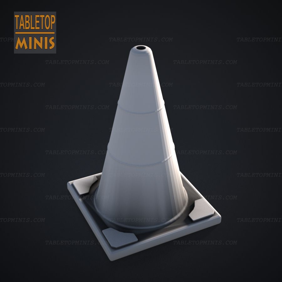  road modern traffic cone witches hat street roadwork stl mesh dnd 3dprint mini miniature