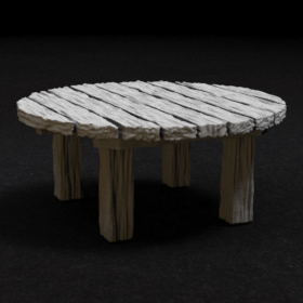 wood wooden round circular circle furniture tavern table stl mesh dnd 3dprint mini miniature