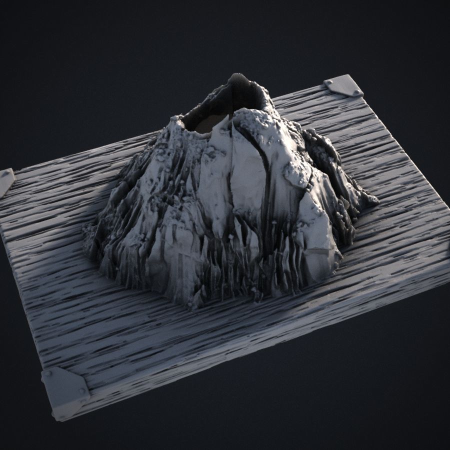 candle mountain volcano insence incense burner stl mesh dnd 3dprint mini miniature