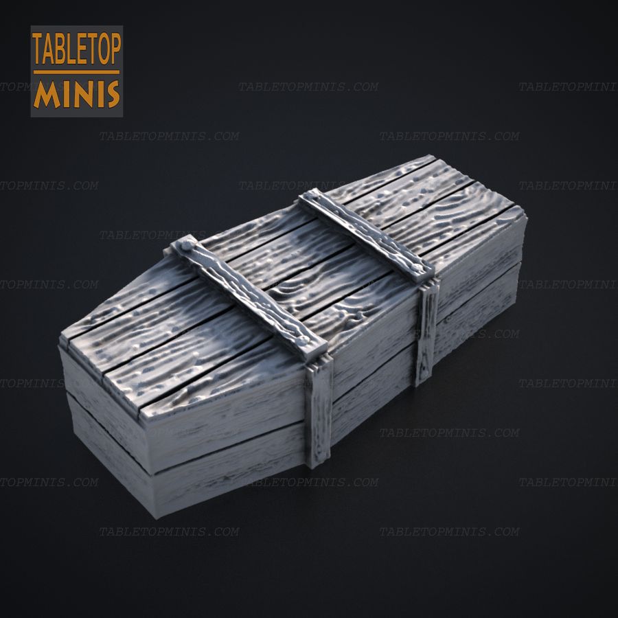  wood grave box coffin casket dead funeral stl mesh dnd 3dprint mini miniature