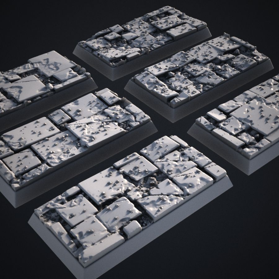  base tile brick warhammer bases slate stl mesh dnd 3dprint mini miniature