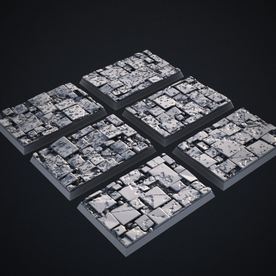  base tile brick warhammer bases slate stl mesh dnd 3dprint mini miniature