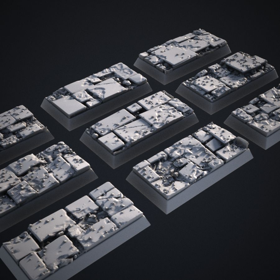  base tile brick warhammer bases slate stl mesh dnd 3dprint mini miniature