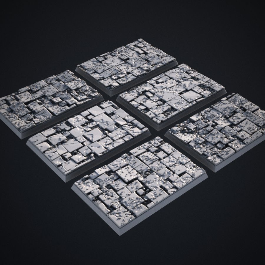  base tile brick warhammer bases slate stl mesh dnd 3dprint mini miniature