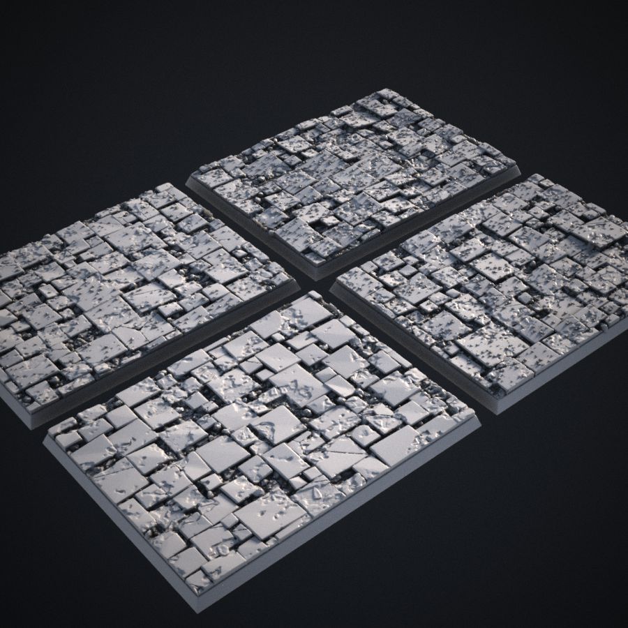  base tile brick warhammer bases slate stl mesh dnd 3dprint mini miniature