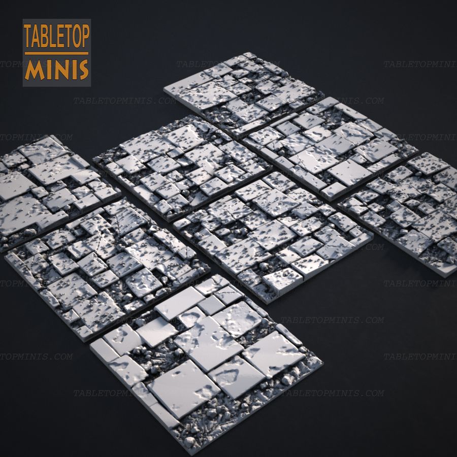  base stone tile tiles bases tiled topper pavers stl mesh dnd 3dprint mini miniature