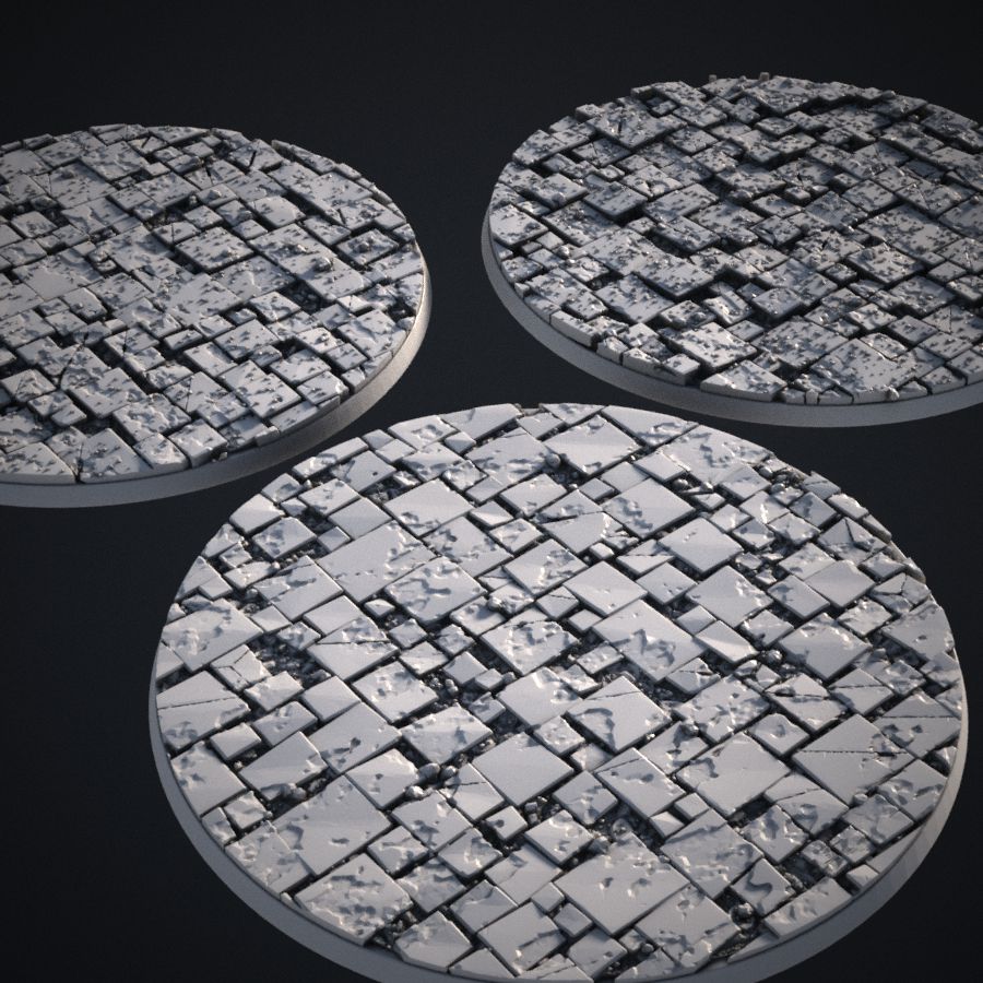  base tile warhammer bases pave paved tiled stl mesh dnd 3dprint mini miniature