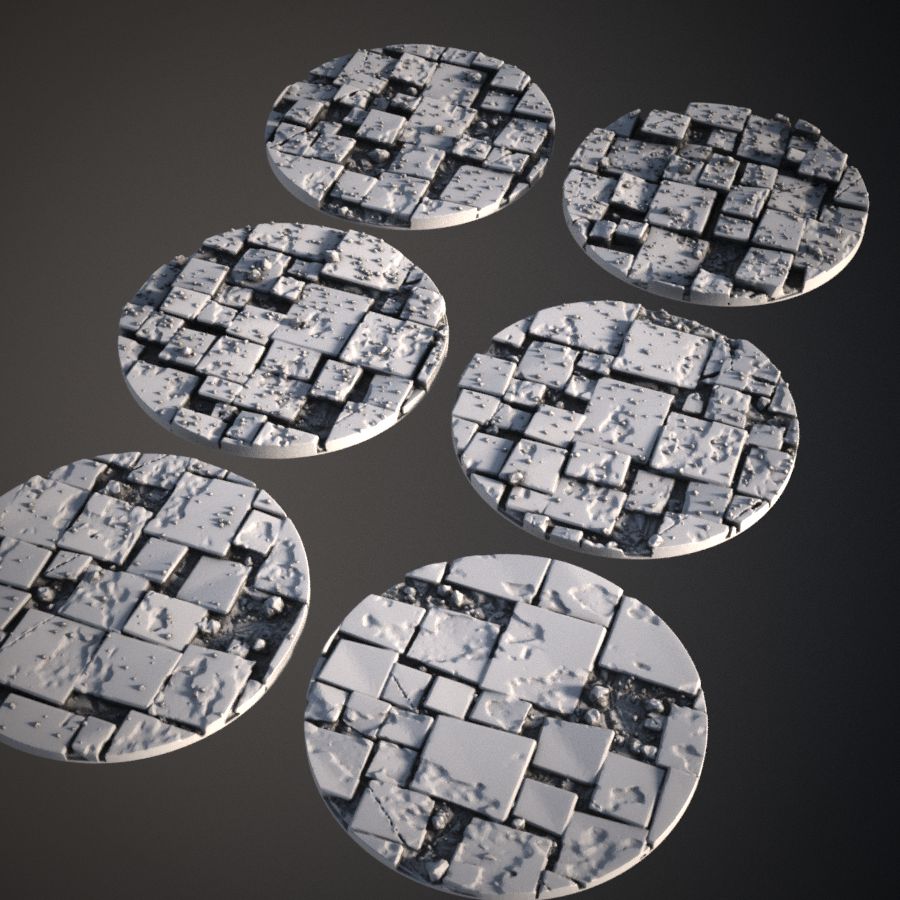 base terrain tile warhammer bases warhammer40k tiled topper stl mesh dnd 3dprint mini miniature