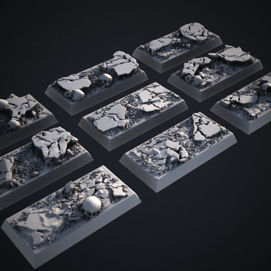  base square rocks rock bases earth rocky skulls warhammer40k stl mesh dnd 3dprint mini miniature