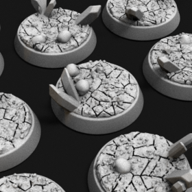 base terrain bases skulls warhammer40k cracked crack crystals gems ground cracks stl mesh dnd 3dprint mini miniature