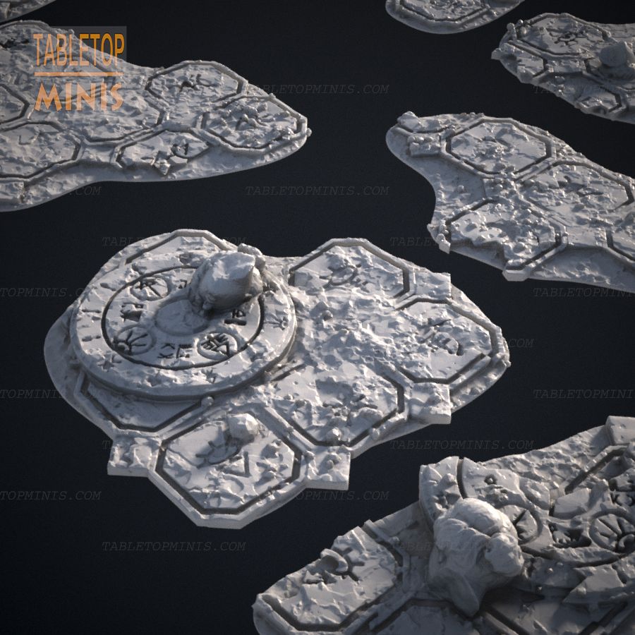  base ancient tile warhammer bases ruins warhammer40k eldar ruin stl mesh dnd 3dprint mini miniature
