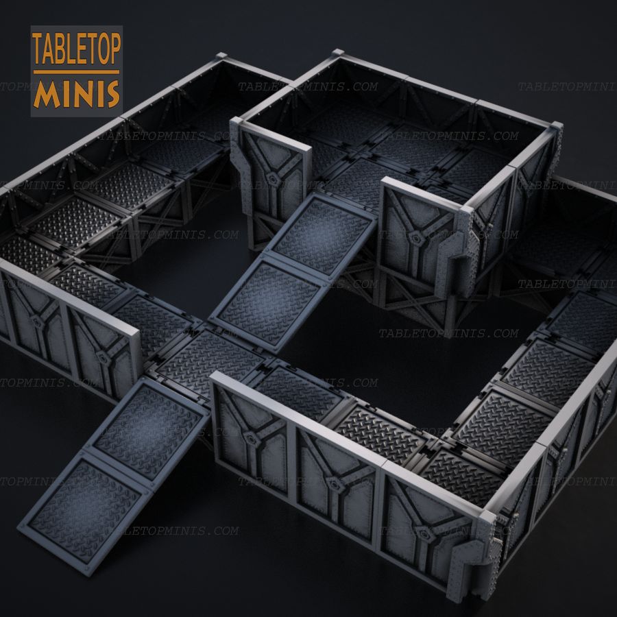  base modular space war warhammer fort fortification gaming marine starship troopers stl mesh dnd 3dprint mini miniature