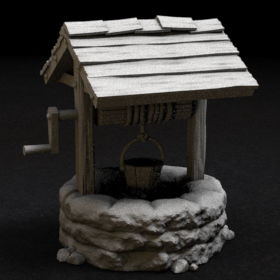 stone well water roof stl mesh dnd 3dprint mini miniature