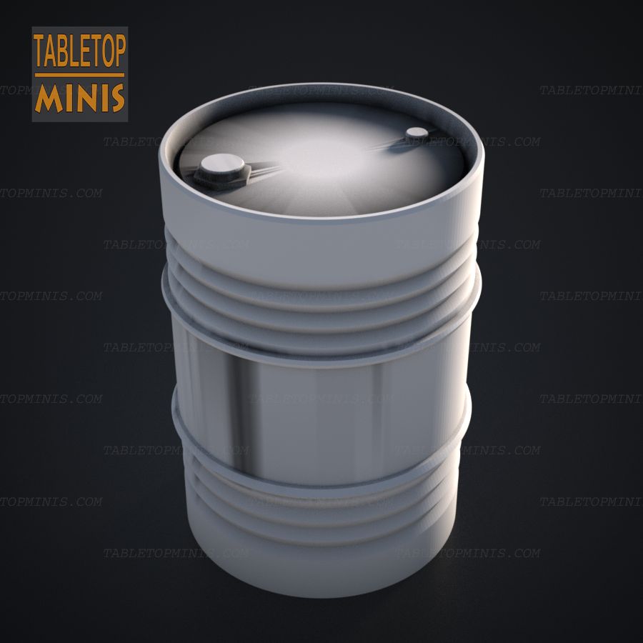  metal barrel modern steel oil drum barrels drums stl mesh dnd 3dprint mini miniature