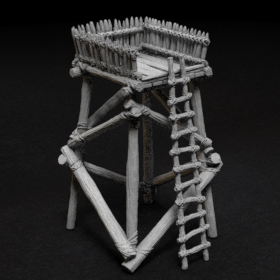 log wood ladder 28mm tower lookout look out stl mesh dnd 3dprint mini miniature