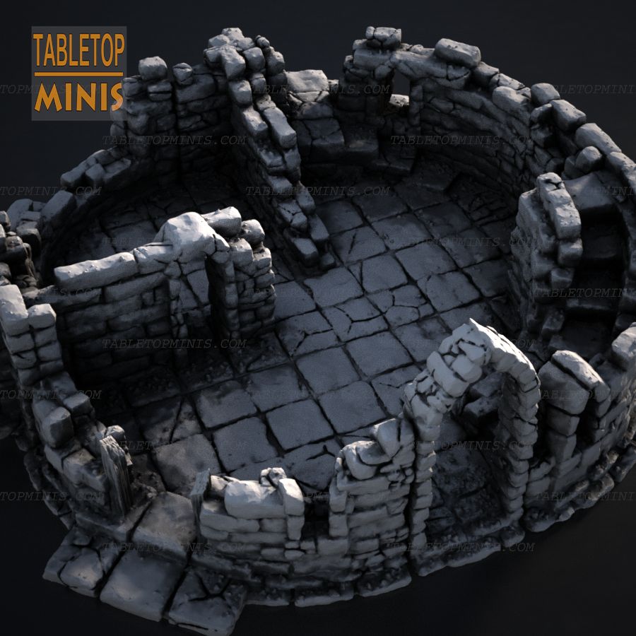  stone tower openlock castle ruins stl mesh dnd 3dprint mini miniature