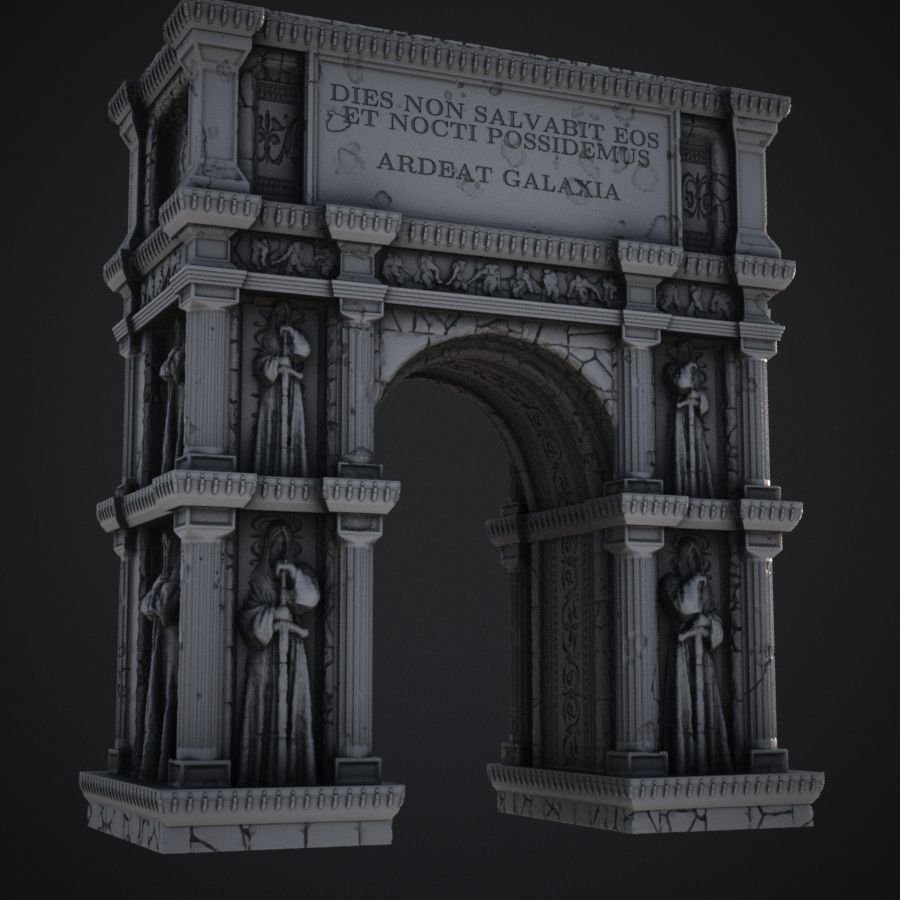 dnd terrain ancient fantasy arch archway entrance scenery warhammer wargaming gate architecture building ruin roman demon city design detailed environment fdm stl mesh dnd 3dprint mini miniature