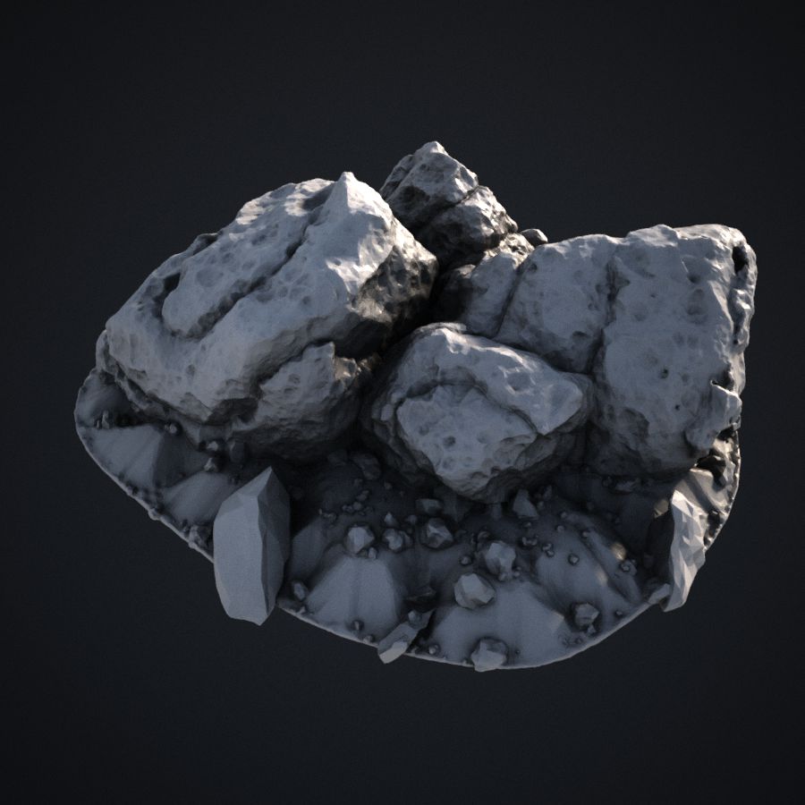  rocks rock terrain scenery outcrop boulders stl mesh dnd 3dprint mini miniature