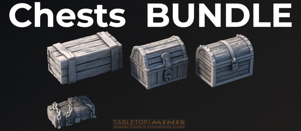  chest treasure lockbox container pirate money gold rpg loot  wood wooden chest treasure pirate  wooden chest treasure box chain lock  wooden box container crate large stl mesh dnd 3dprint mini miniature